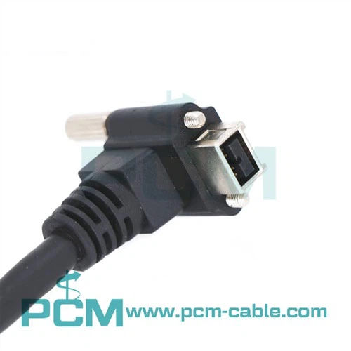 Fís Meaisín IEEE1394 Cábla Firewire Cuibheoir Ceangail Fireann 6Pin le Scriú Glasála