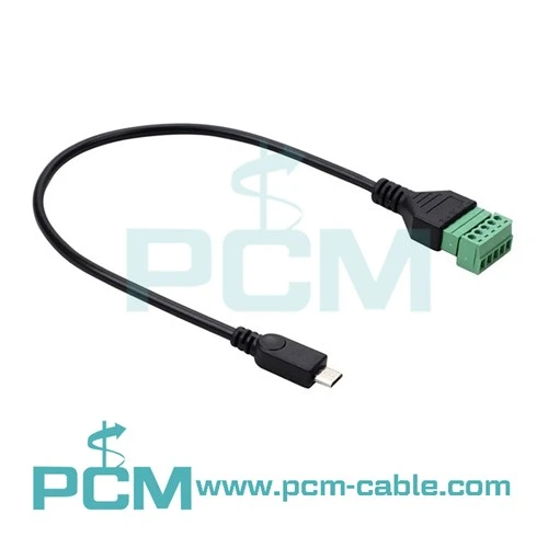 Micrimhilseogra USB Fireann Go Mná Bolt Scriú Sciath Teirminéil Cábla Adapter