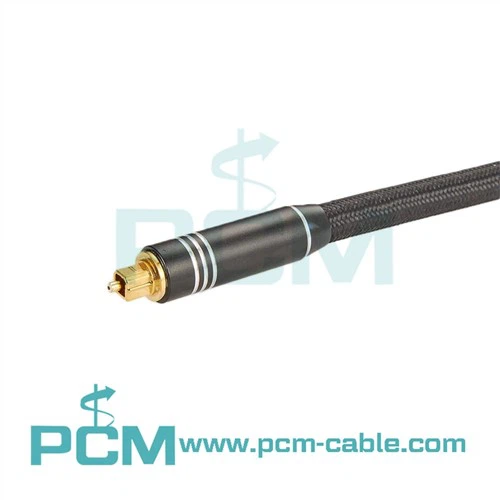 Toslink Fiber snáthoptaice Óir Plátáilte Fireann Go Fireann Cábla Braided