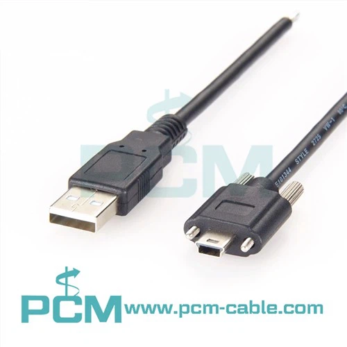 USB 2.0 Cábla Cineál-A Go Mini-B le Scriú Glasála