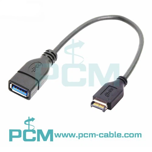 Ceanntásc Painéil Tosaigh USB 3.1 Cineál-E Fireann Go USB 3.0 Cábla Cineál-A Mná