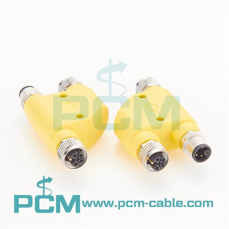 Micro-Change M12 Power Extension Cable L-Code h-Splitter