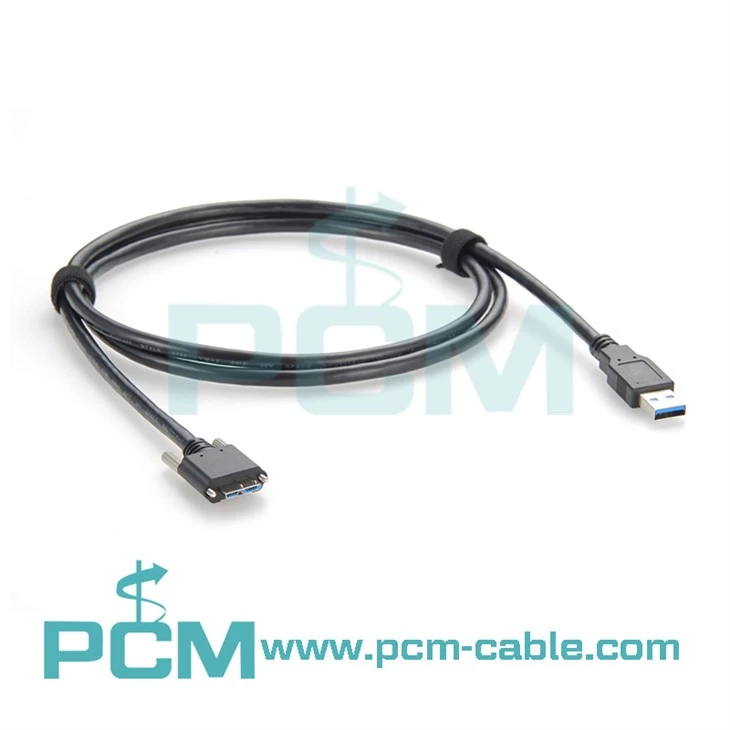 USB 3.0 cable Type-A to Micro-B screw lock