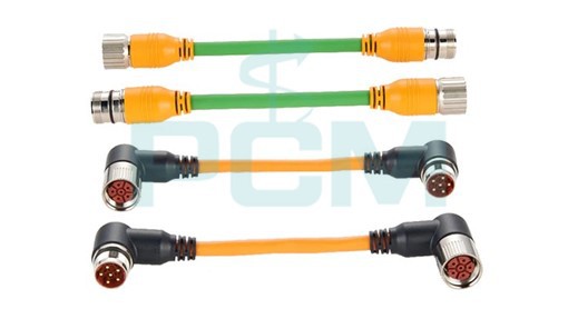 M23 male to female extension cable with straight or right angle molded connector from Premier Cable M23 male to female extension cable with straight or right angle molded connector from Premier Cable