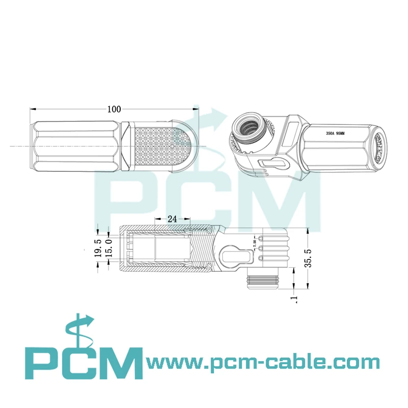 size dimensions of 350A Energy Battery Storage Connector size dimensions of 350A Energy Battery Storage Connector
