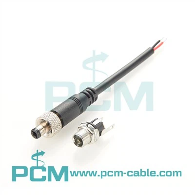 DC 5.5mm × 2.1mm Painéal Snáithe Mount Cábla Cumhachta Glasála