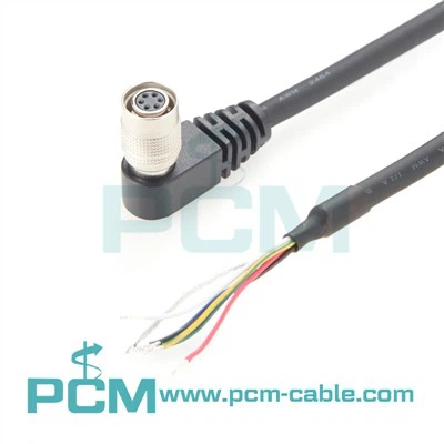 Cáblaí Fís Meaisín Hirose 6 PIN Right Uillinn HRS HR10A -7 P -6