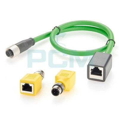 Cábla Profinet M12 D-Codáilte Mná Díreach Go Cábla Ethernet Tionsclaíoch Mná RJ45