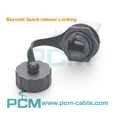 RJ45 Cónascaire Uiscedhíonach Glasáil Bayonet